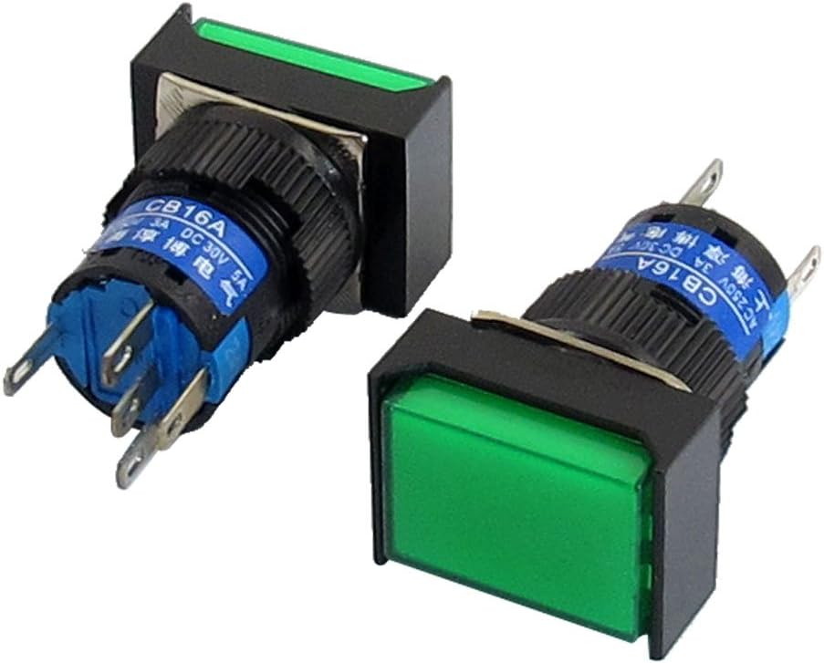 Amazon.com: Uxcell DC 24V Momentary Lamp Rectangular Push Button Switch ...