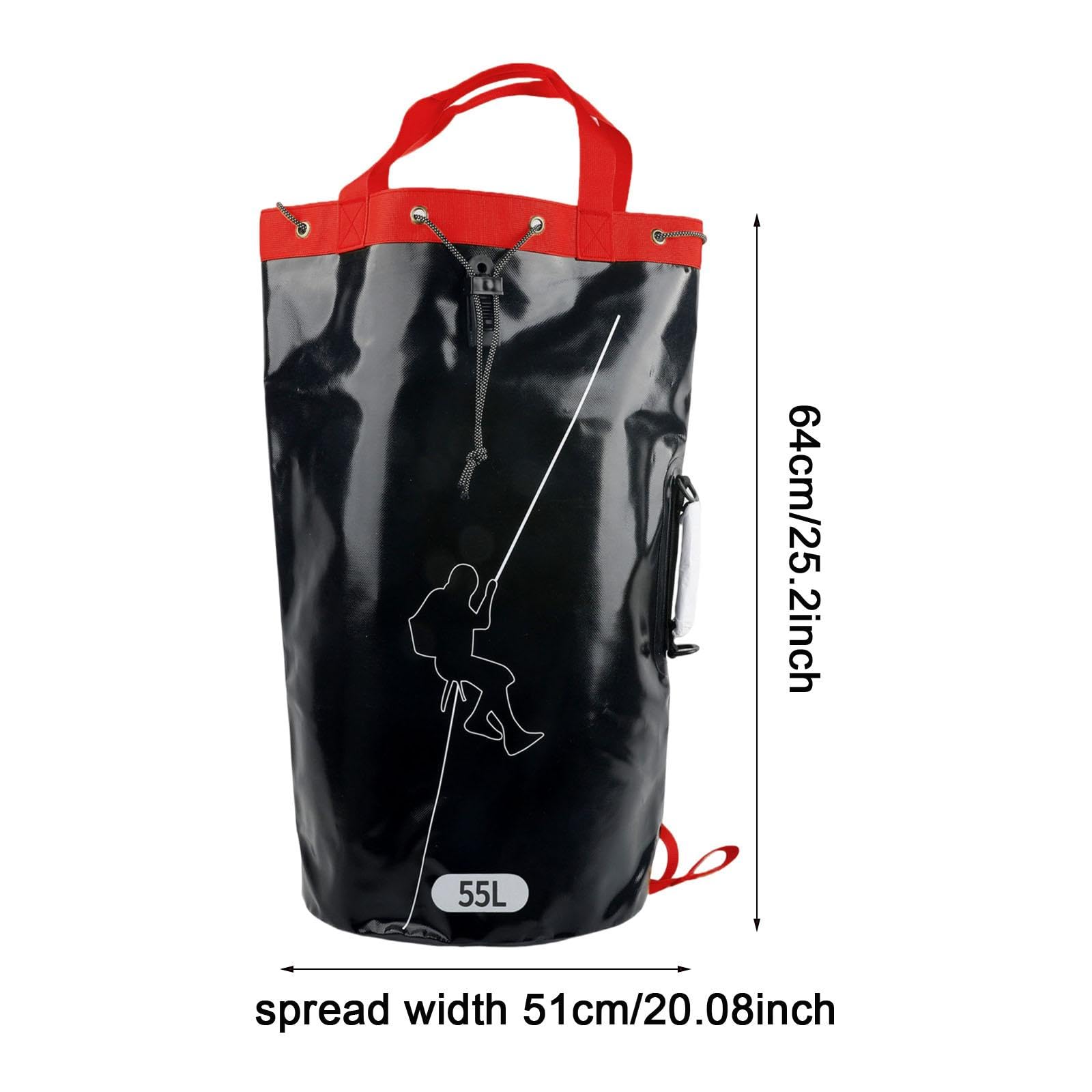 Bolsa de Engranaje de Cuerda de trepadora Mochila de Engranaje de Escalada 3 bucles de Cuerda empotrados de Fondo Reforzado PVC para montañismo