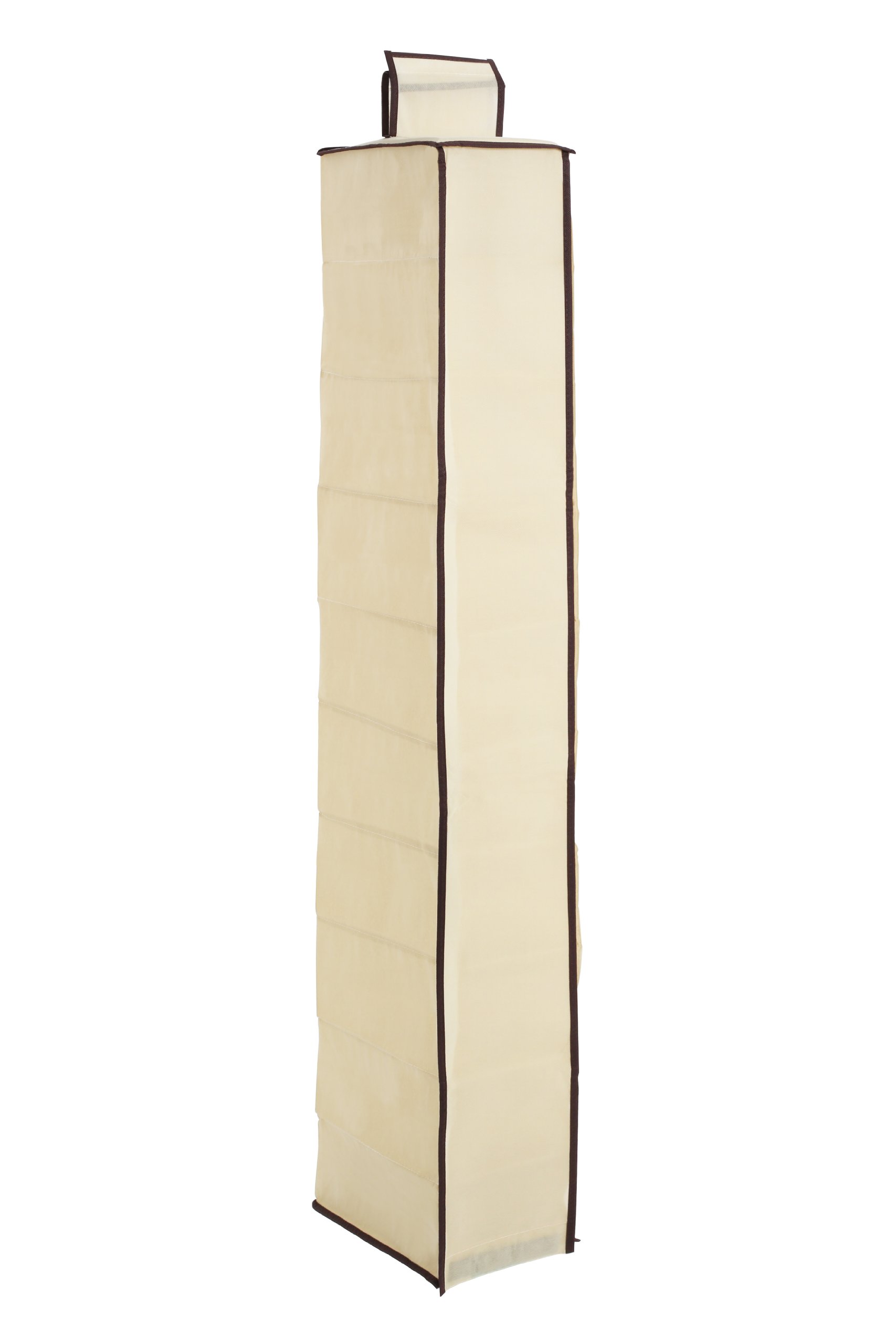 Premier Housewares Ten Section Hanging Shoe Organiser - 1 Piece, Cream,28 x 15 x 120 Centimeters