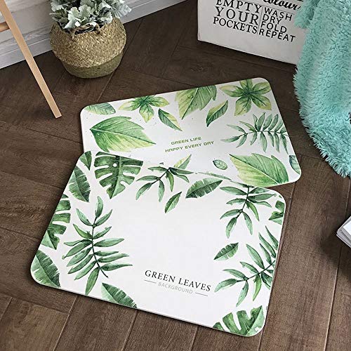 JKHOIUH Ottomans Wind Green Plant Diatom Mud Floor Mat Bathroom Shower Mat American Small Fresh Diatom Earth Mat Mat (Color : Green bamboo, Size : 39 * 60cm)