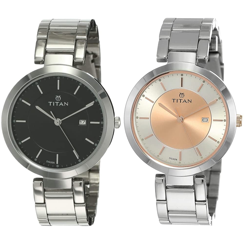 Titan Stainless Steel Women Analog Watches Combo (Nk2480Sm08,Nk2480Km01), Band Color:Silver, Dial_Rose Gold (B07X1GYSYQ) Amazon Price History, Amazon Price Tracker