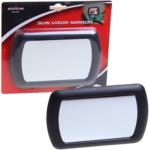 Miniatura 7 de Espejo para visera parasol con clip, de tocador, insumos automotrices, 4.3 pulgadas x 2.7 pulgadas, 1 unidad, negro