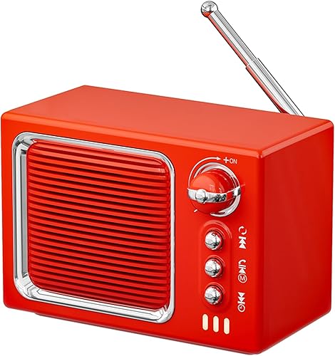 Miniatura 9 de Altavoz Bluetooth retro, mini altavoz Bluetooth inalámbrico portátil vintage con sonido de ruido blanco 5 W, sonido fuerte manos libres, llamada