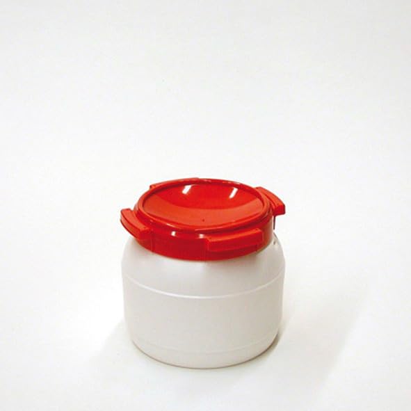 DENIOS Weithalsfass WH 10, aus Polyethylen (PE), 10,4 Liter Volumen, weiß/rot
