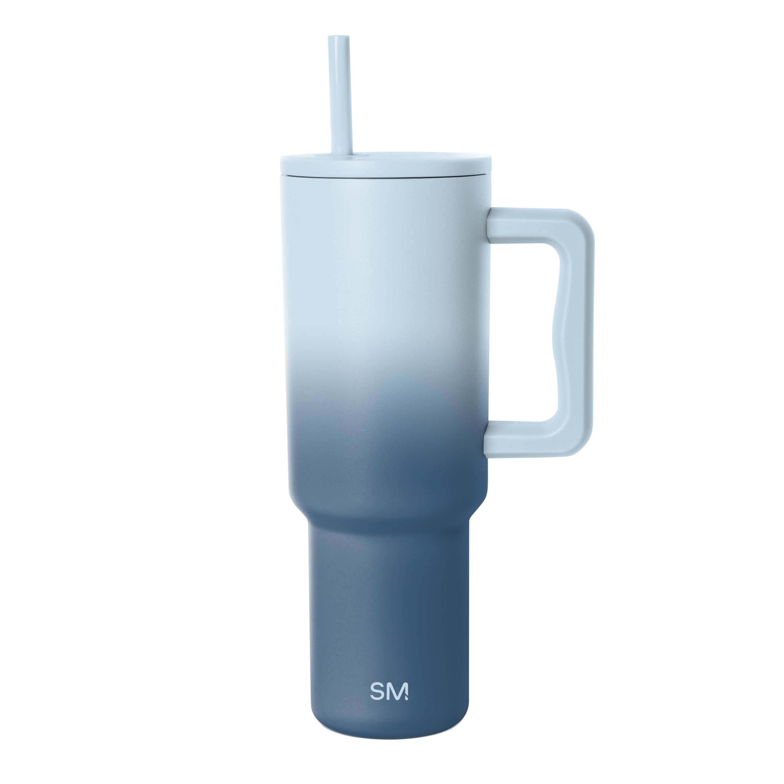 Simple Modern Tumbler with Handle and Straw | 40oz | Ombré | Trek Tumbler, Travel Mug | Insulated Water Bottle, Cupholder Friendly, Stainless Steel Cup | Stormy Skies -Stormy Skies 40 Ounces