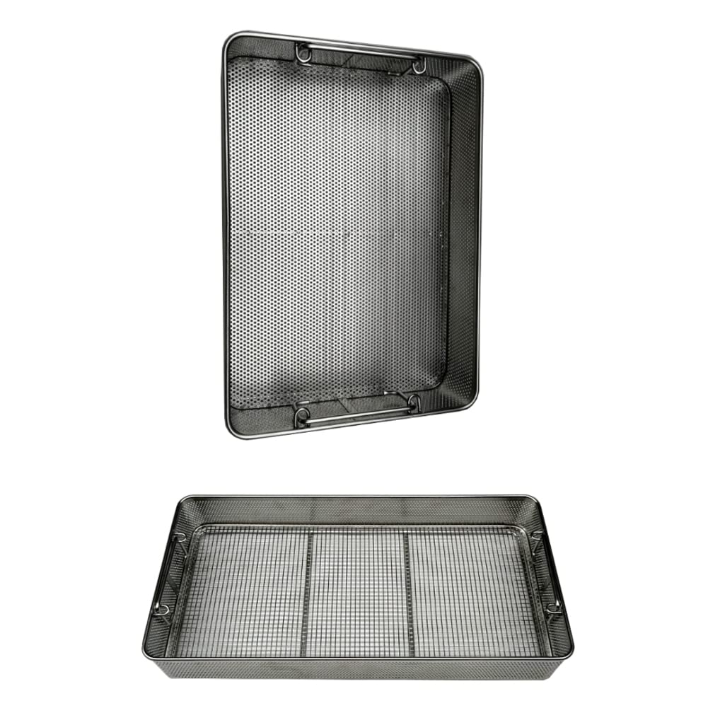 Cestello per la disinfezione del cestello per Il Lavaggio degli Strumenti Chirurgici in Acciaio Inossidabile 304, per Strumenti Chirurgici Medici dentali,30 * 25 * 7cm