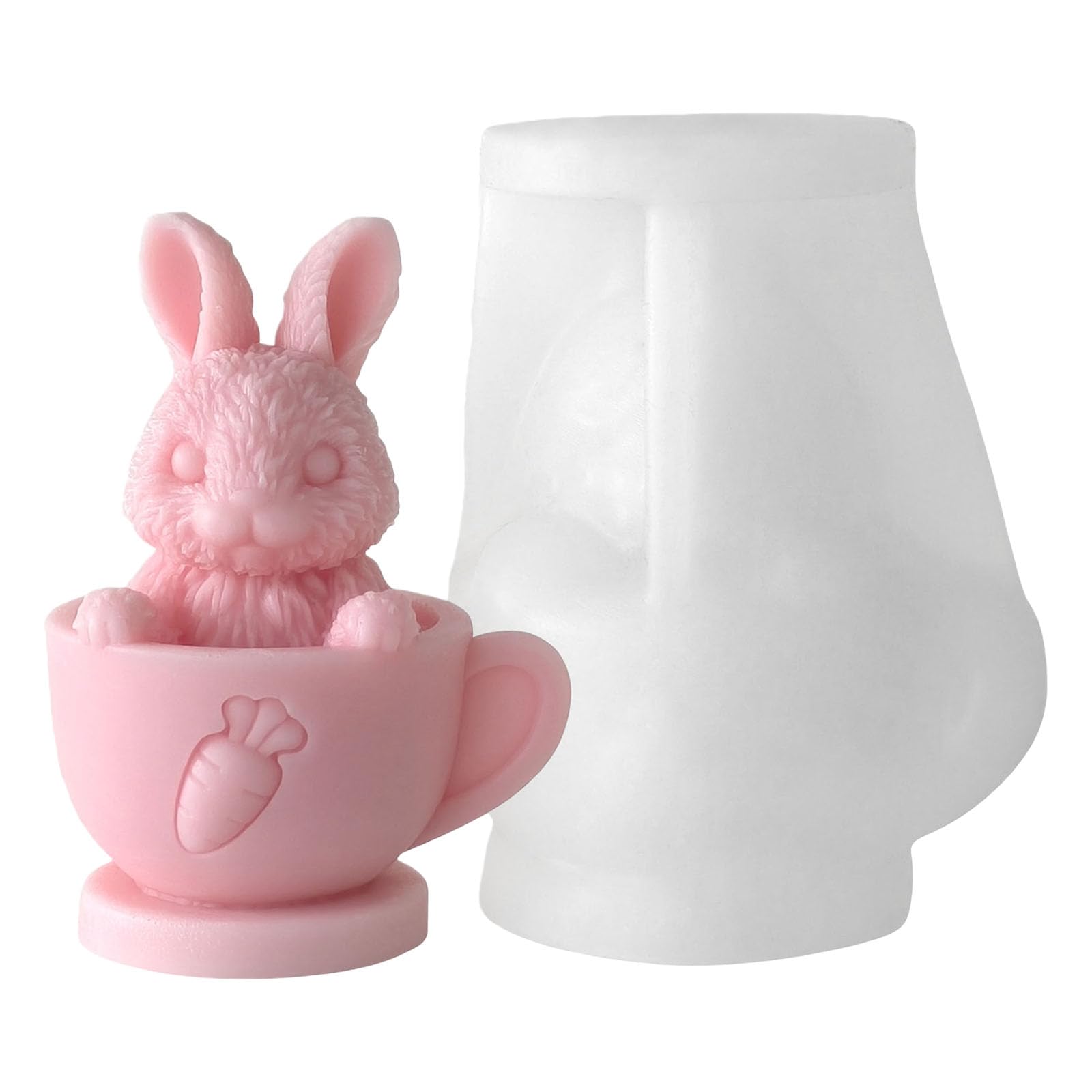 CAZSTYK Teacup Hare Silicone Molds Food Safe Silicone Baking for Resin Casting Soap Festival Home Decoration Homebrewed Set