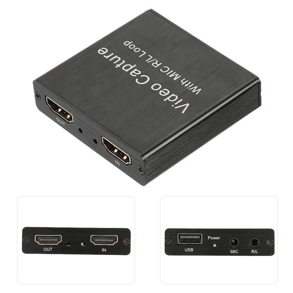 4K Scheda di Acquisizione Audio Video HDMI a HDMI/USB 2.0, 1080P 30FPS Scheda di Acquisizione Video, Convertitore Video Portatile per DSLR Videocamera DVD TV PC, Supporto Broadcast Live Streaming