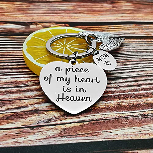 Vadaka Memorial Jewelry Gift A Piece Of My Heart Is In Heaven Keychain Mom Memorial Keychain Keyring Gift Sympathy Jewelry #TOP3