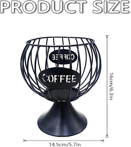 Miniatura 2 de Soporte para cápsulas de café, organizador de cápsulas de café de alambre de metal de gran capacidad, soporte para cápsulas de café expreso, cuenco