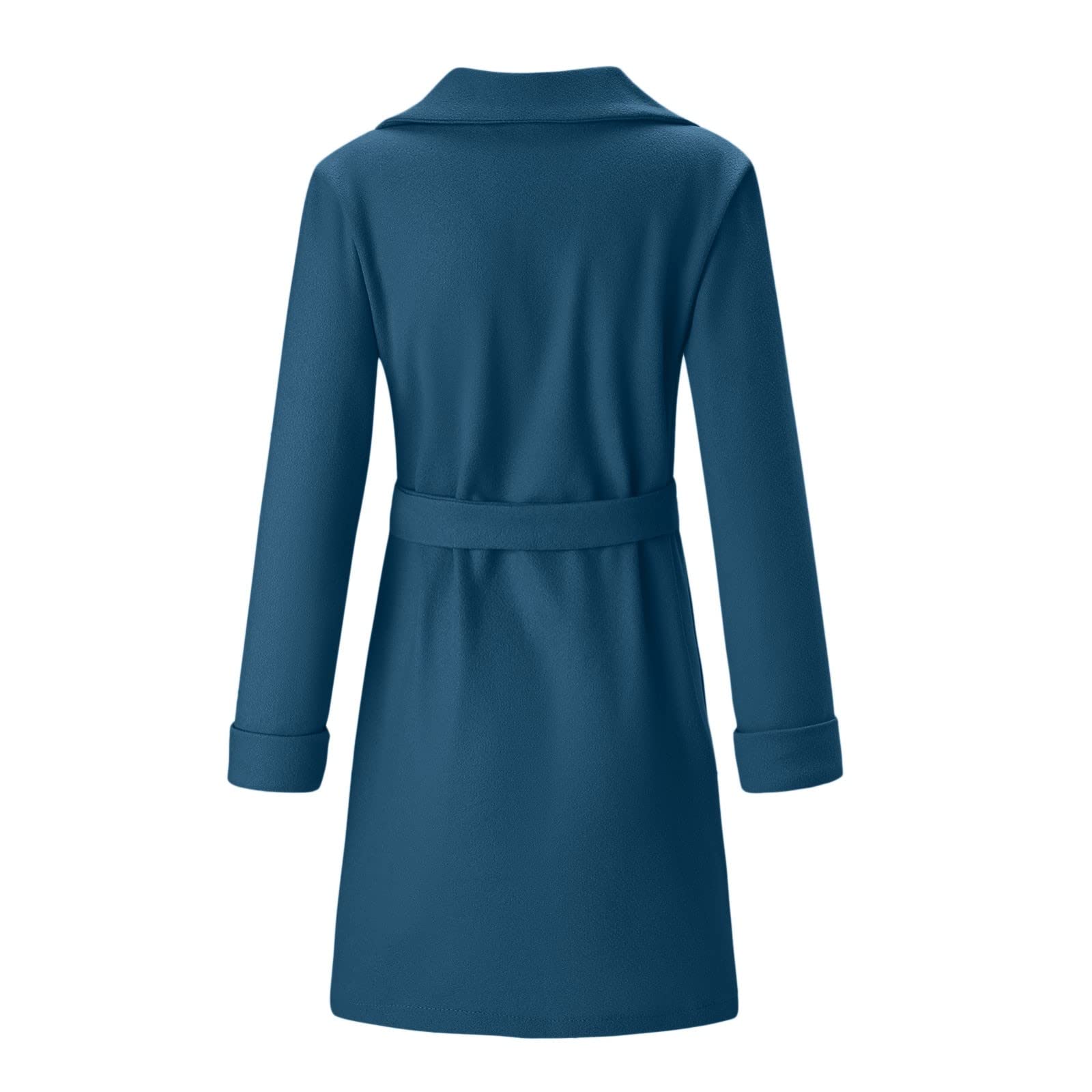 Damen Mantel Mit Gürtel - Doppelknopf Revers Mantel Für Frühling & Herbst