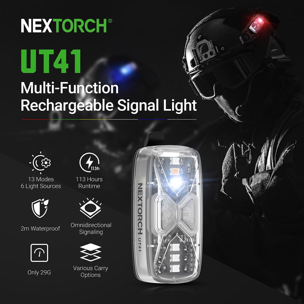 Nextorch IPX8 - Lámpara multifunción de emergencia, seguridad y advertencia, 20 lúmenes UT41