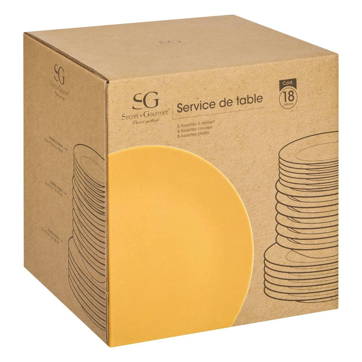 Secret de Gourmet - Colorama" servicio de 18 piezas amarillo
