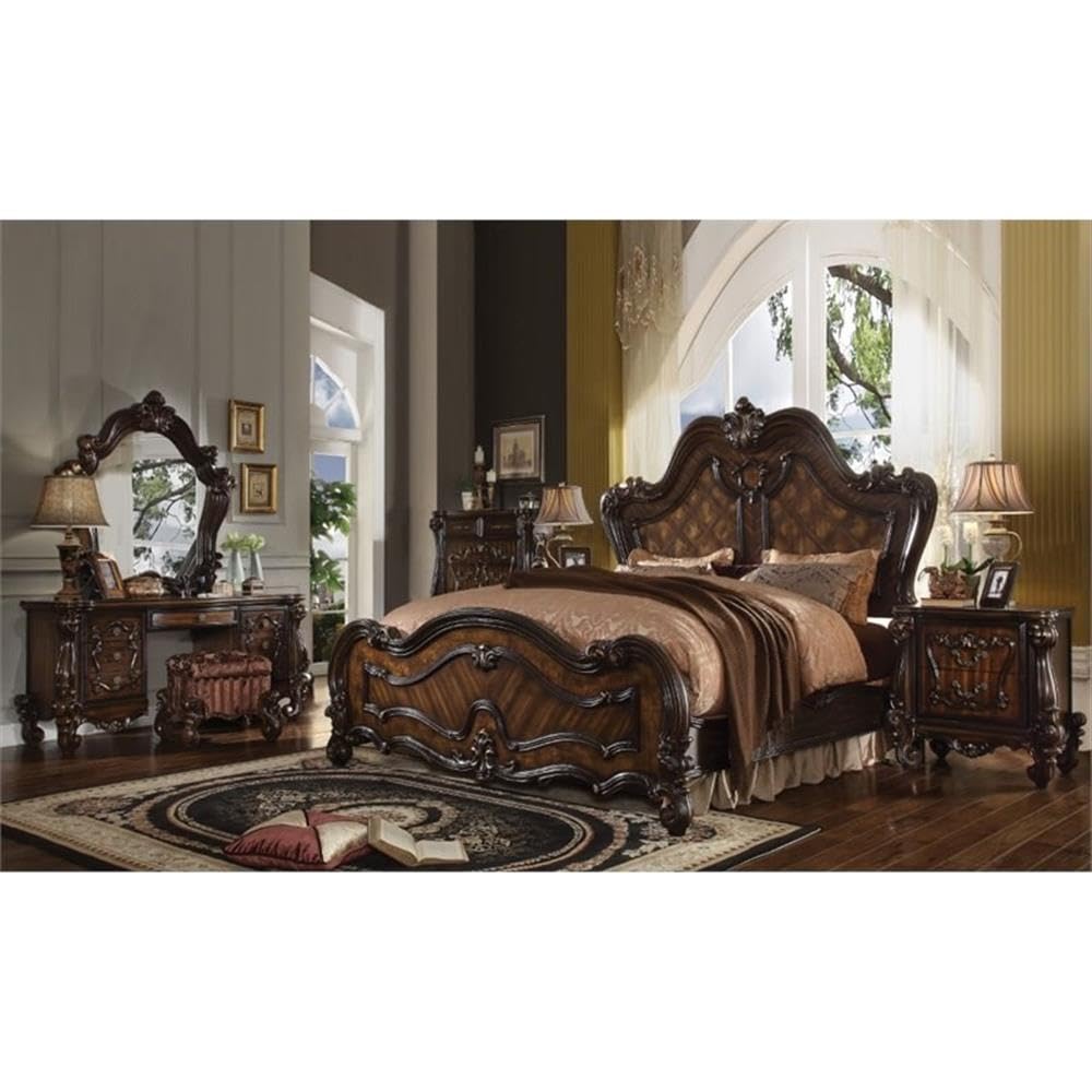 Amazon.com: Acme Versailles Arched Headboard Wood Queen Panel Bed