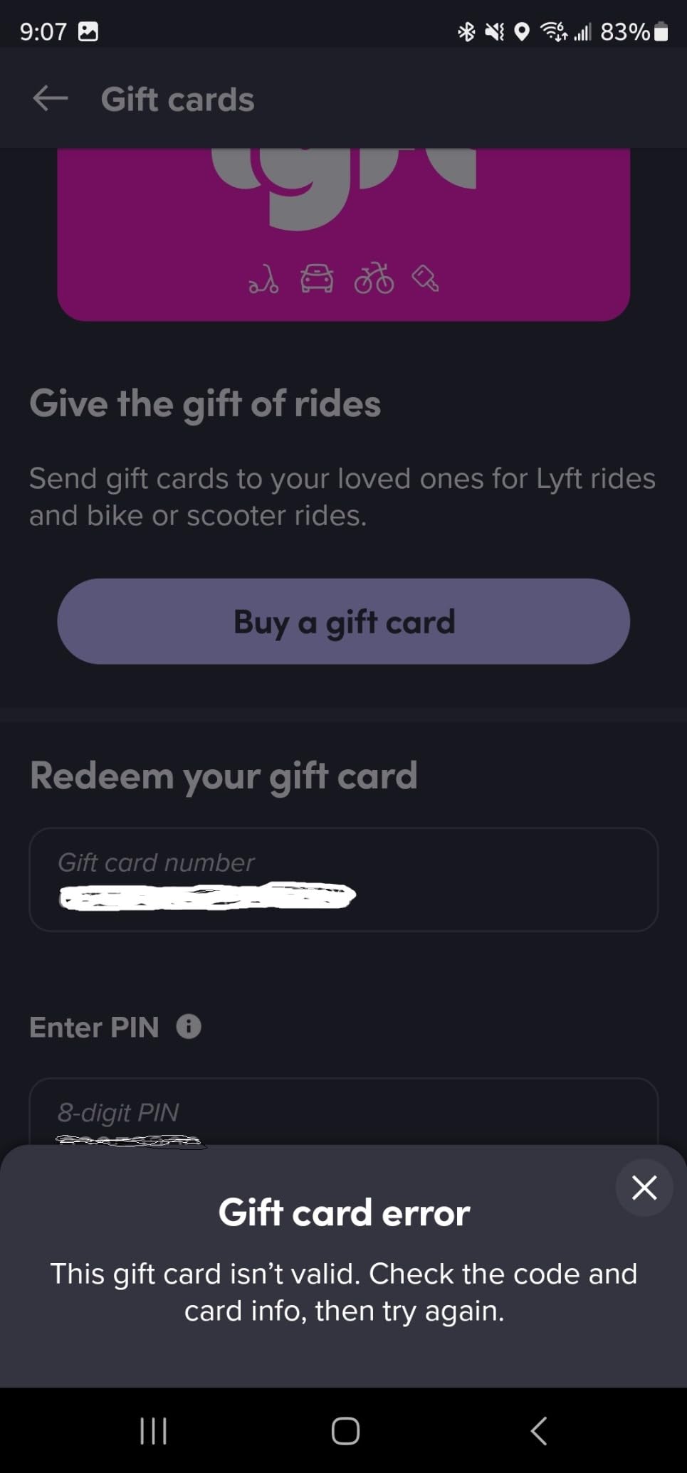 Lyft egift card Enjoy the Ride Gift Cards