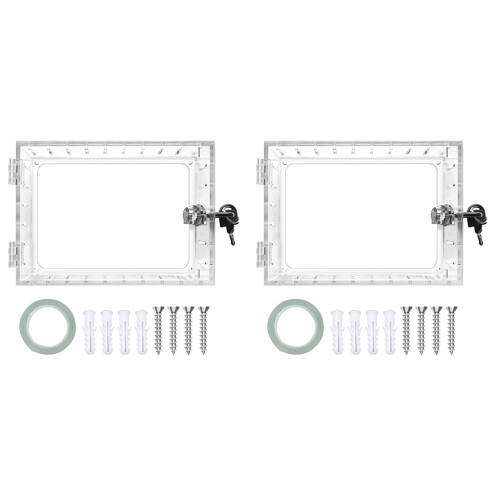 Jnchdghwa 2X Thermostat Lock Box with Key,Clear Thermostat Guard for Thermostat on Wall,Fits Thermostats 6.5In H x 3.9In W x 2In D