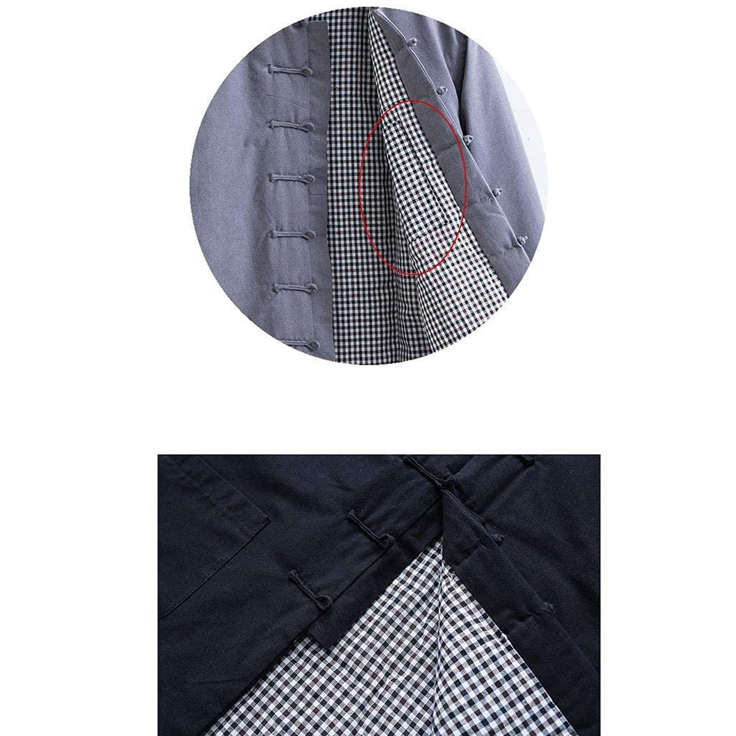 GVILTY Abito Inverno Inverno In Cotone Con Filo Cotone Cinese Abbigliamento Tradizionale Pantaloni a Maniche Lunghe, Uomini Kung Fu Abbigliamento Tops Marziale Arte Ala grey-XL