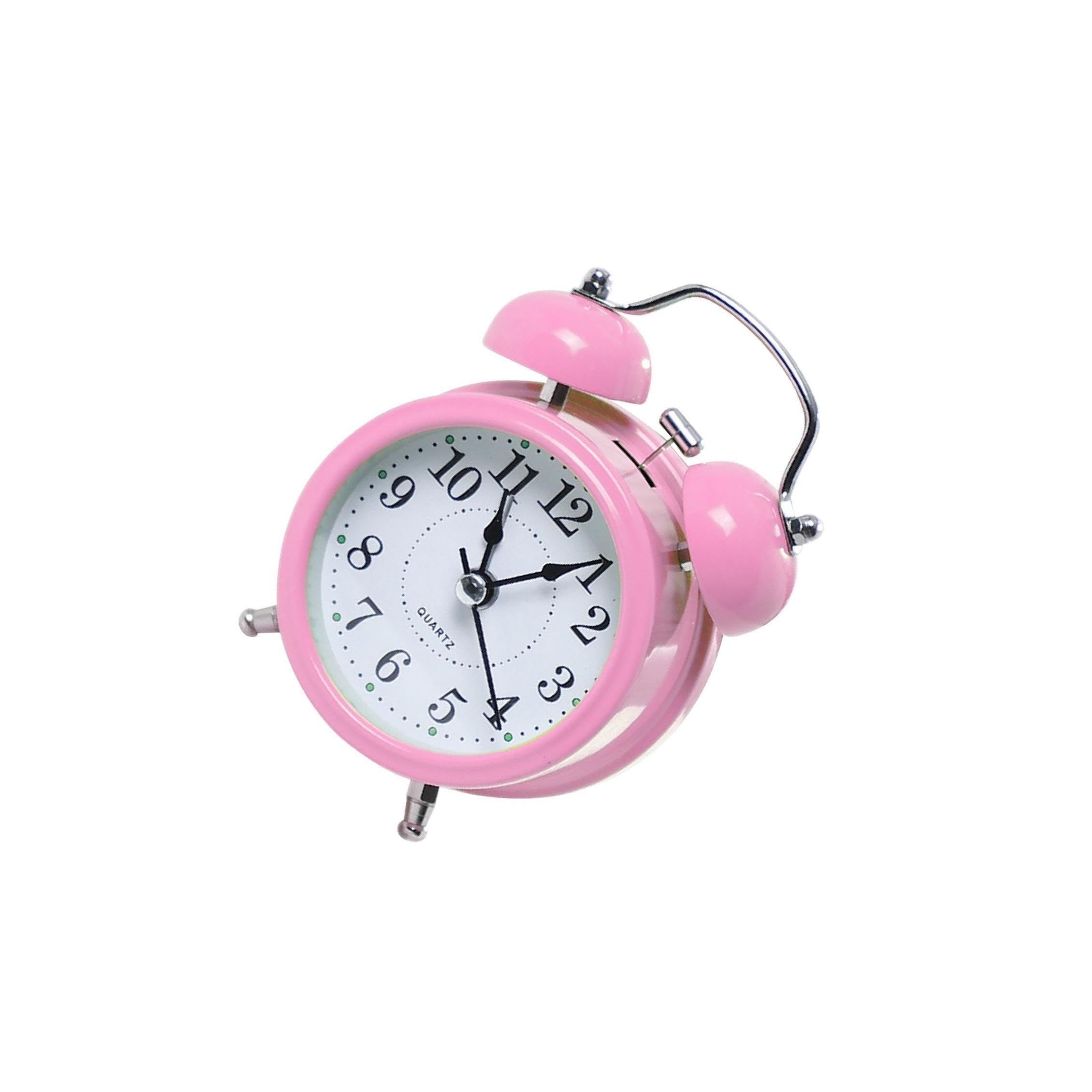 TWISAXC Mechanical Dial Alarm Clock Loudest Analog Loud Alarm No Noise Backlight For Teenagers Ensuring Longevity And Reliability. Clock Loud Analog Old Fashioned, Pink, 8.2x5.6x11.8cm
