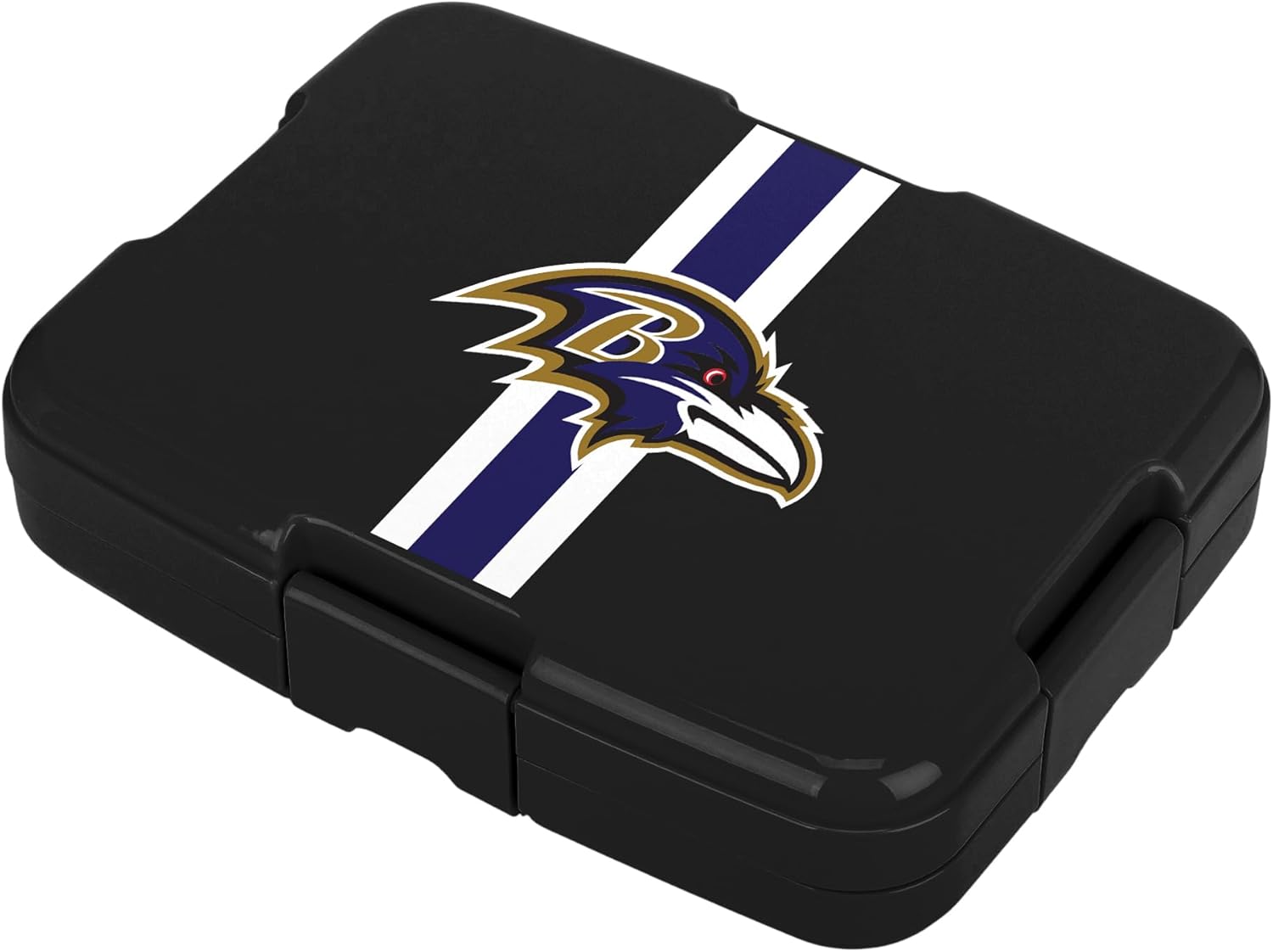 FOCO NFL Unisex-Adult Officially Licensed Team Color Stripe Primary Logo Football Leak Proof 5 Compartment Bento Lunch Box - Baltimore Ravens - Image 2