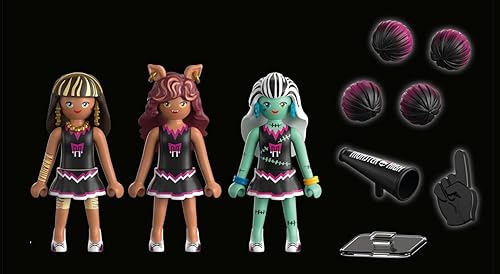 Miniatura 3 de Playmobil Monster High Fearsquad - Fearleading Pack de 3 con Clawdeen, Cleo y Frankie