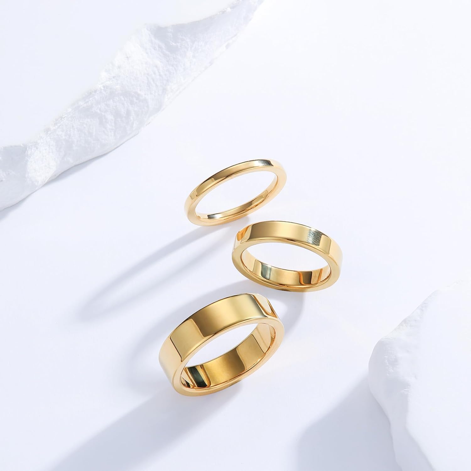 2mm 4mm 6mm Gold Wedding Rings Band for Women Man | 14K Gold Plated Stacking Stackable Band Thin Gold Thumb Tail Finger Ring | Comfort Fit Size 3-15 - Image 5