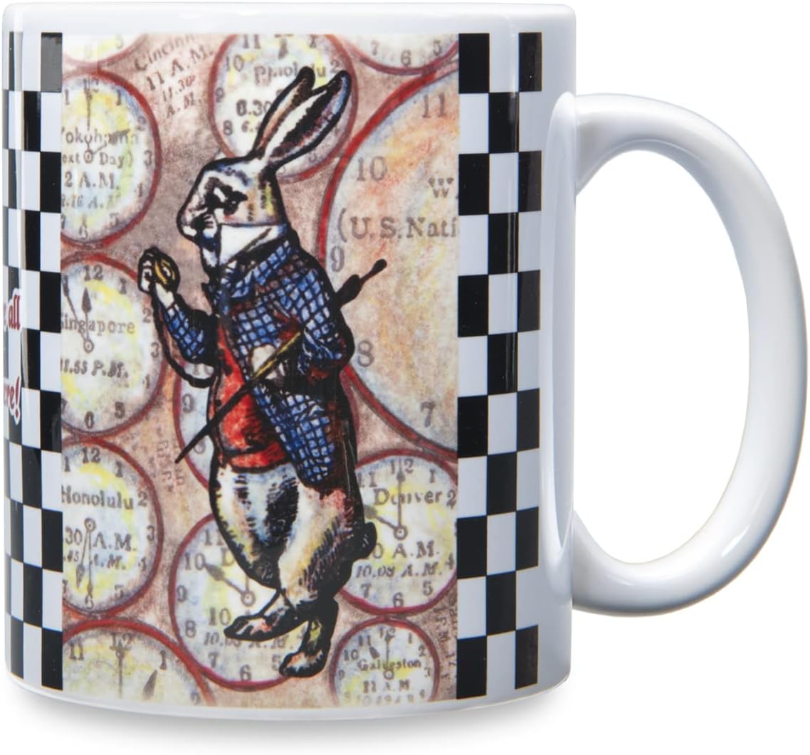 NoMonet Alice in Wonderland Coffee Tea Mug Set (4) - Mad Hatter, Red Queen, Cheshire Cat, Alice in Garden, Caterpillar - Sip from the Cup of Whimsy! - Image 4