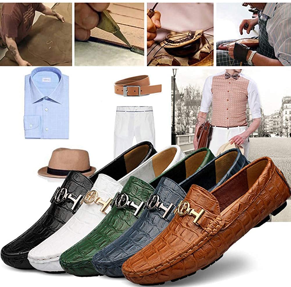 Hommes Cuir Décontractés Qui Glissent Mocassins Plats Qui Marche Chaussures de Bateau Habillent Bateau Pantoufles Mode