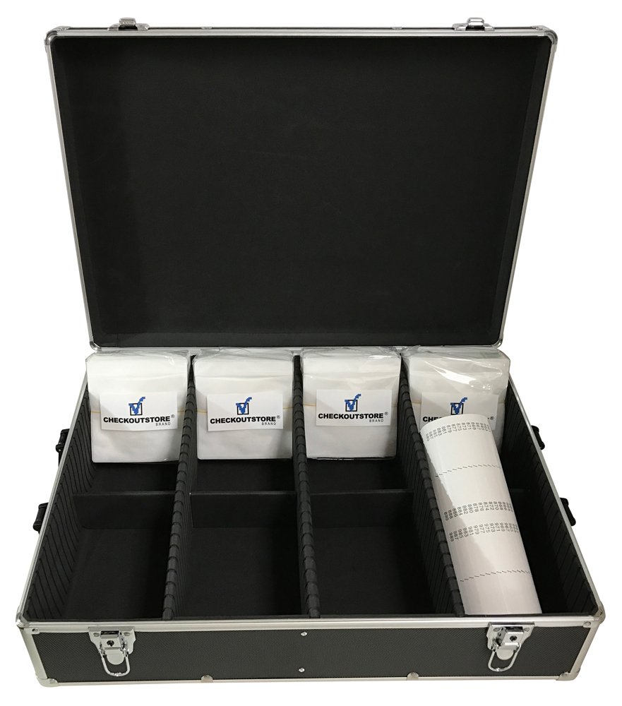 CheckOutStore (1) Aluminum CD/DVD Media Storage Box (Holds Double-Sided Plastic Sleeves, CD Jewel Cases & Poly CD Jewel Cases) (Black/Holds 1000 Discs)