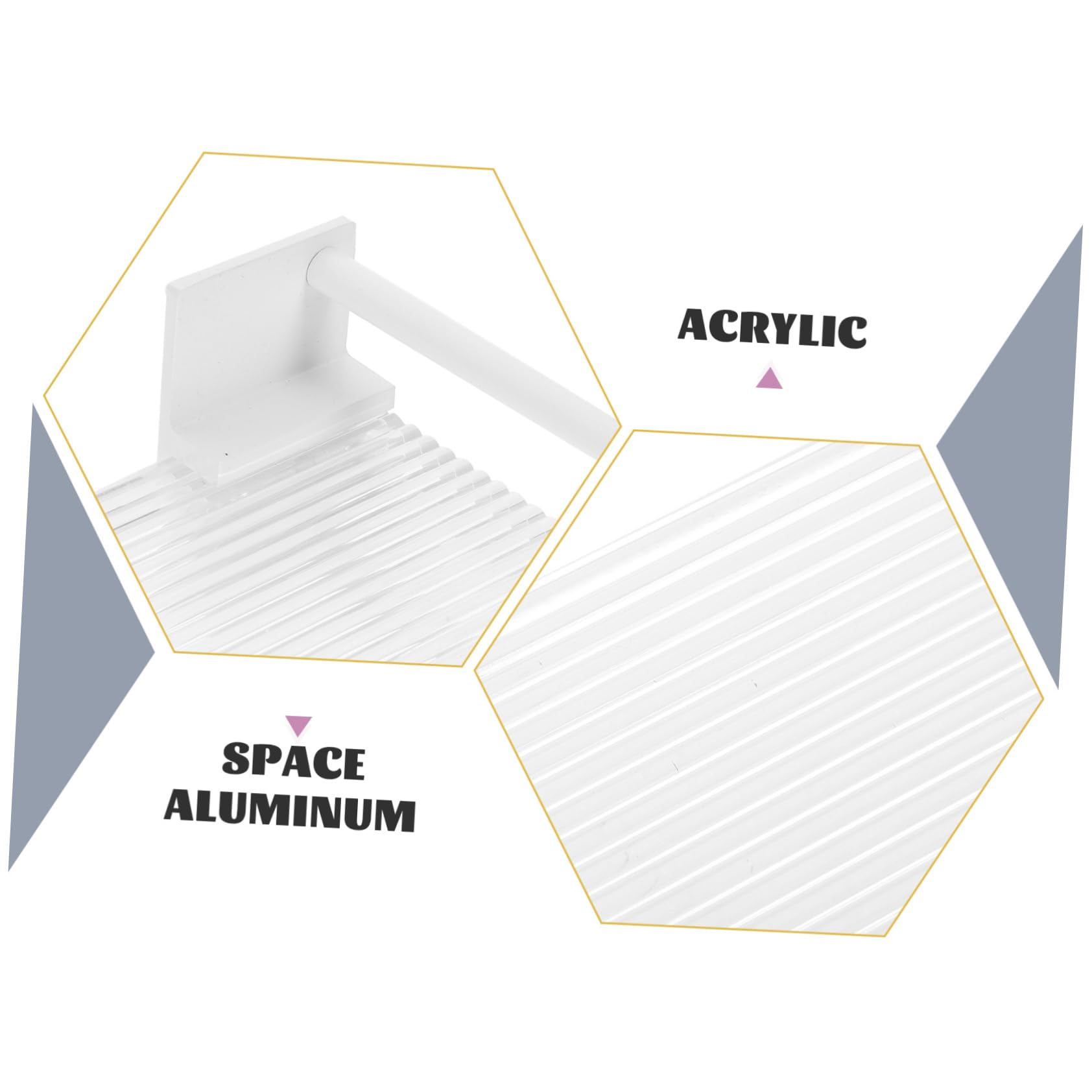 Mensola Doccia senza Foratura in Alluminio e Acrilico Bianco 1 Pz | Organizer da Parete, Struttura Robusta, Ordine per Flaconi Shampoo e Accessori