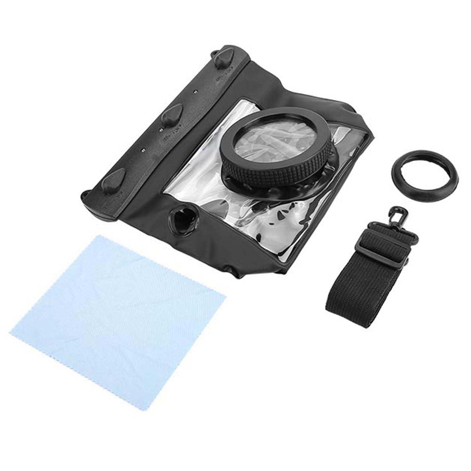 DSLR Cameras Housing Bag Underwater Case, Full Sealed Diving Case Bag 20M Anti Shock Bag for DSLR Cameras, Camera Case Dry Bag Pouch for Diving (Black)