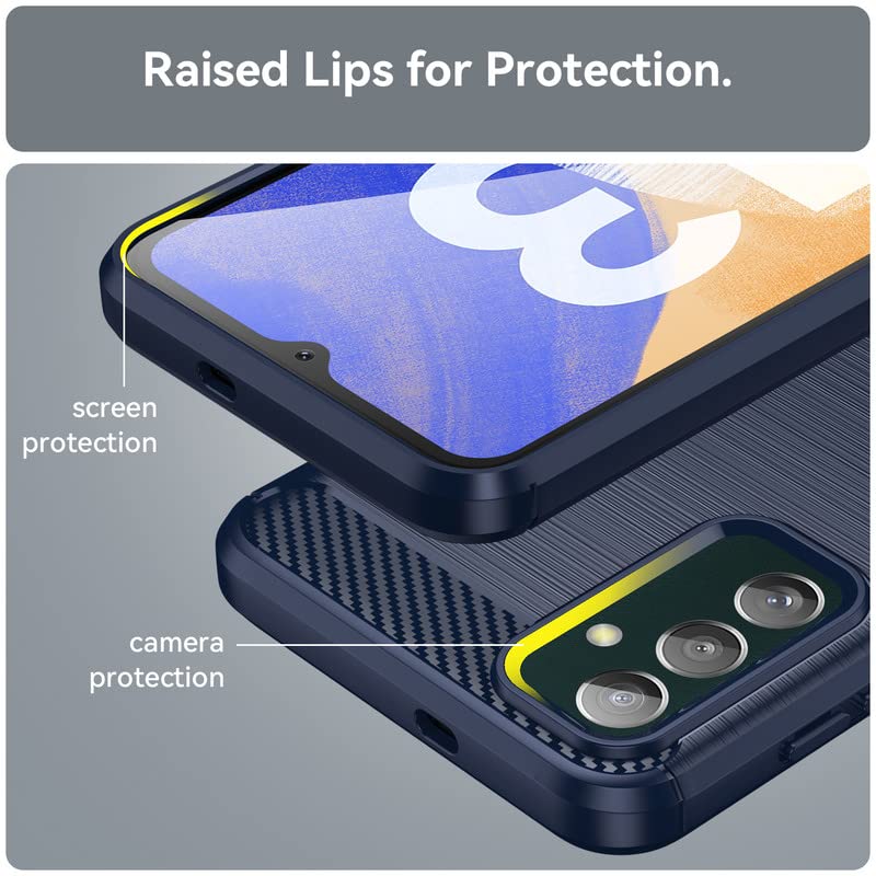 Image of Hybrid Carbon Fiber Back Case for Samsung Galaxy F23 5G / M23 5G (Blue)