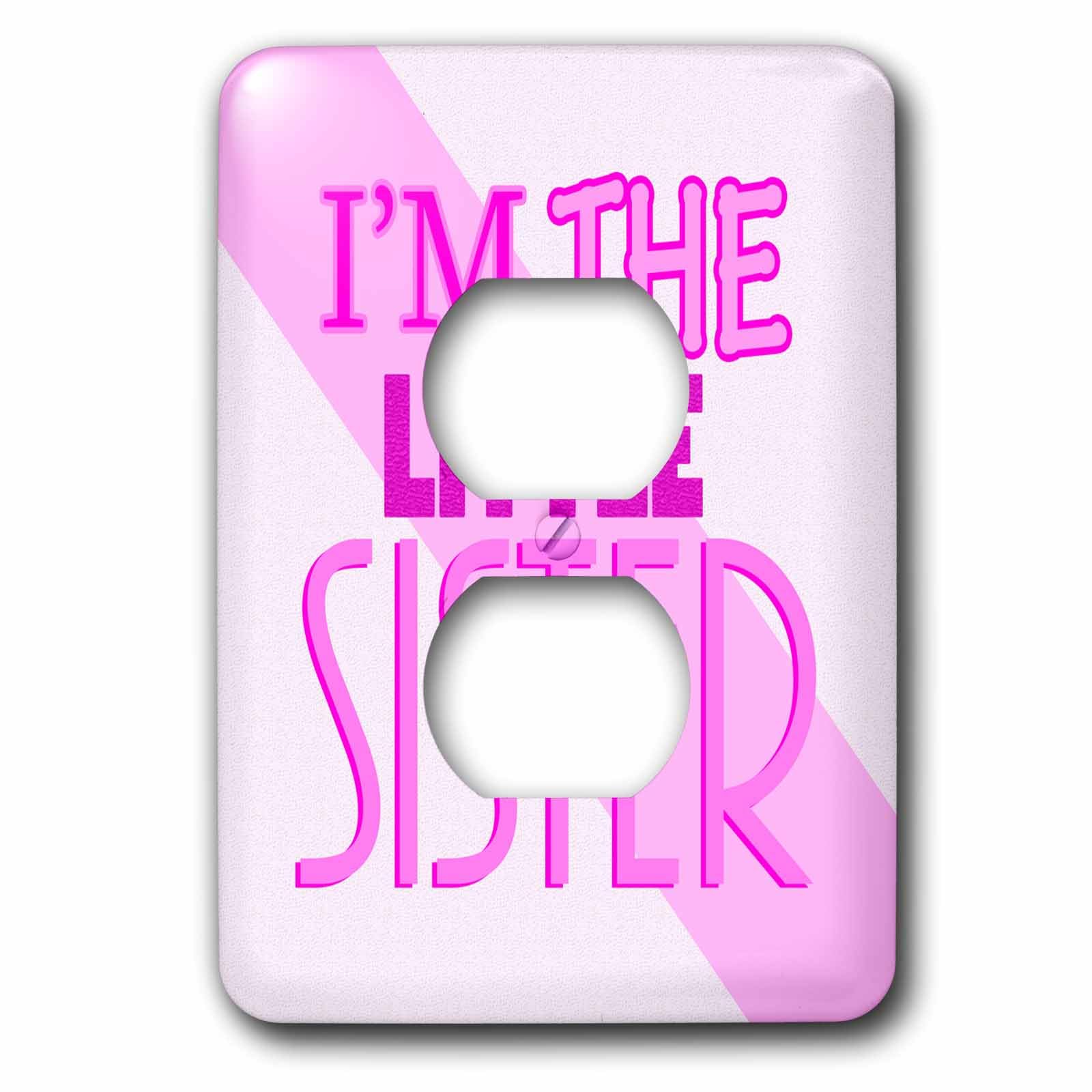 Cache 2 prises Rose Im The Little Sister 3dRose lsp_13826_6 pour chambre fille