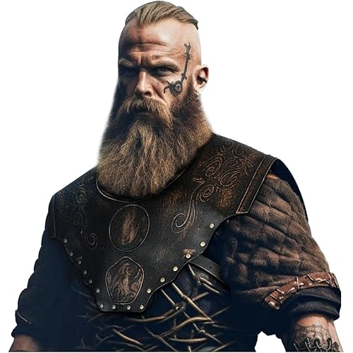 L'VOW Viking Leather Breastplate Adult Chest Armor Renaissance LARP Knight Cosplay Medieval Accessory