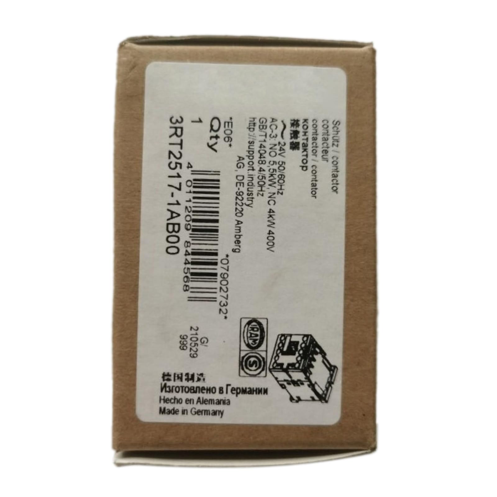3RT2517-1AB00 contacteur scellé haute fiabilité avec garantie 1 an