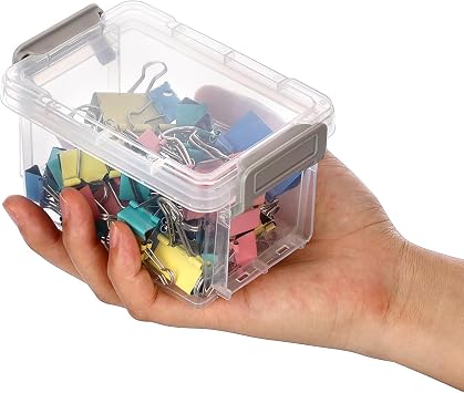 BSTKEY 10pcs Plastic Small Storage Containers with Lid, Clear (12*8*7cm)