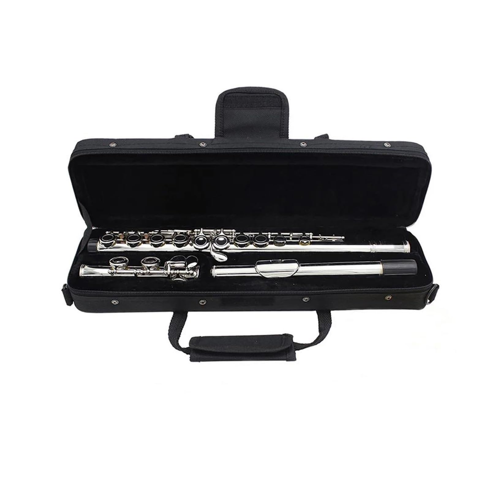 Flauto Traverso Professionale In Do A 16 Fori Placcato Argento Con Scatola E Guanti Flauto Standard