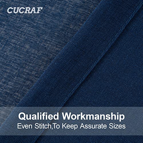 Cucraf Sheer Curtains Panels For Living Room Bedroom Small Window Semi Treatment Drapes Voile Rod Pocket,Set Of 2 (54 X 63 Inches Long,Navy Blue) #TOP4