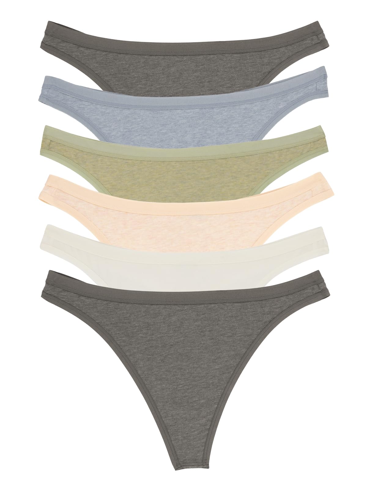 Women's Organic Cotton Thong Underwear, 6-Pack