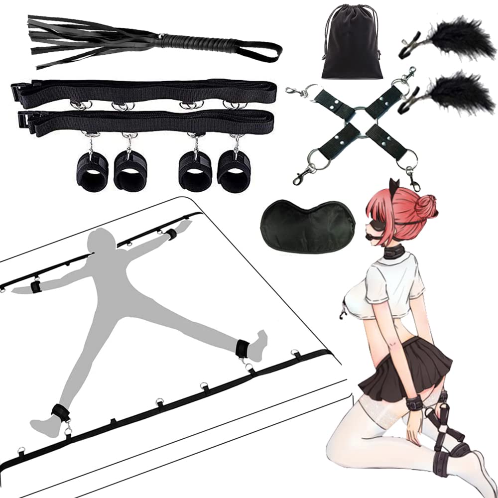 sm 拘束具 女性 11点セット 多体位 正常位 後背位 フェラ位 M字 カップル 夫婦 アダルトグッズ 乳首責め アイマスク コスプレ(収納袋付き)