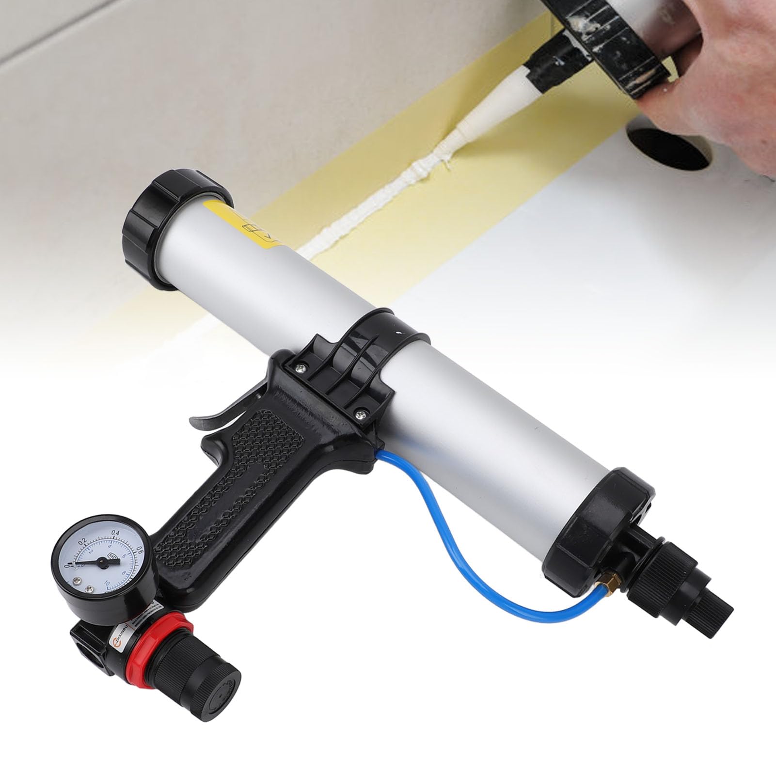 Pneumatisches Dichtungswerkzeug aus Aluminiumlegierung, Kompakter Pneumatischer Kartuschenapplikator für Heimdekoration, 310 Ml, Unbeeinflusst von der Temperatur oder Gewährleistung und (400ml)