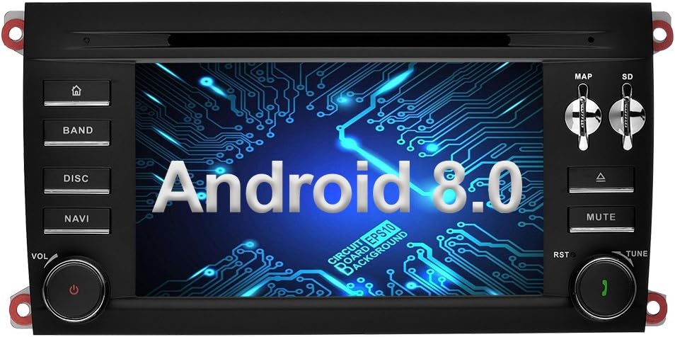 Ohok Oreo Android 8.0 Autoradio 7 Inch TouchScreen 2 Din Sat Nav Octa Core 4G+32G DVD Player Supports GPS Bluetooth WLAN DAB+ OBD2 SWC Mirror Link for PORSCHE cayenne 2003-2010