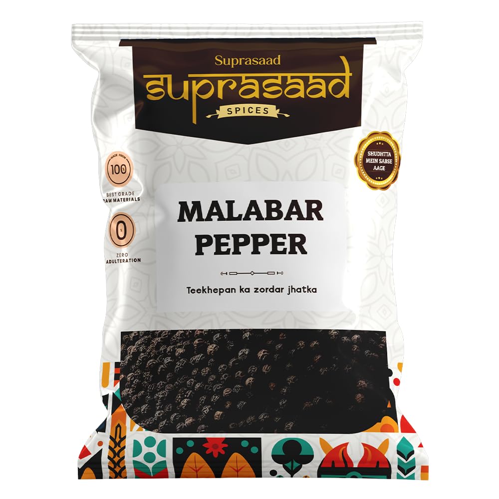 SUPRASAAD FOODS Black Pepper Whole(Kali Mirch)50Gms-Pack Of 1|Whole Indian Spices|No Added Flavours And Colours|Rich Taste&Strong Aroma|Quality Guaranteed (B0CYL81JBT) Amazon Price History, Amazon Price Tracker