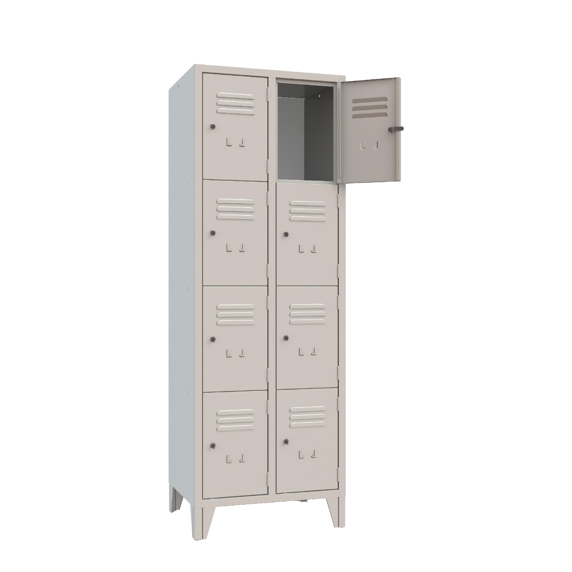 XLOCKERS Armadio Casellario in Metallo per Ufficio, Scuola, Palestra - 8 Posti Salvaspazio con Serratura e Chiave, Made in Italy, Grigio RAL 7035, 61,5x50x180 cm