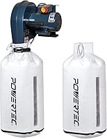 POWERTEC DC5371C Wall-Mounted 1HP 560 CFM Dust Collector with 1-Micron Filter Bag & Extra Replacement for Woodworking Shops