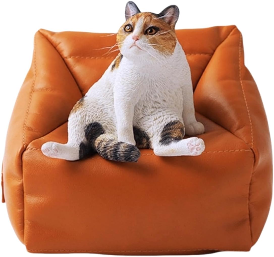 WLNTDOLA 1/6 Orange Cats 3.0 Pet Healing Figure Cute Lazy Cat Model Resin Decoration