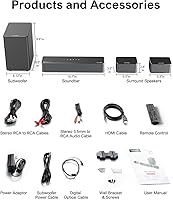 Vista 8 de ULTIMEA Barra de Sonido 5.1, Sistema de Sonido Envolvente Dolby Atmos de 410W para TV, Barras de Sonido 3D para Smart TV con Subwoofer, Sonido