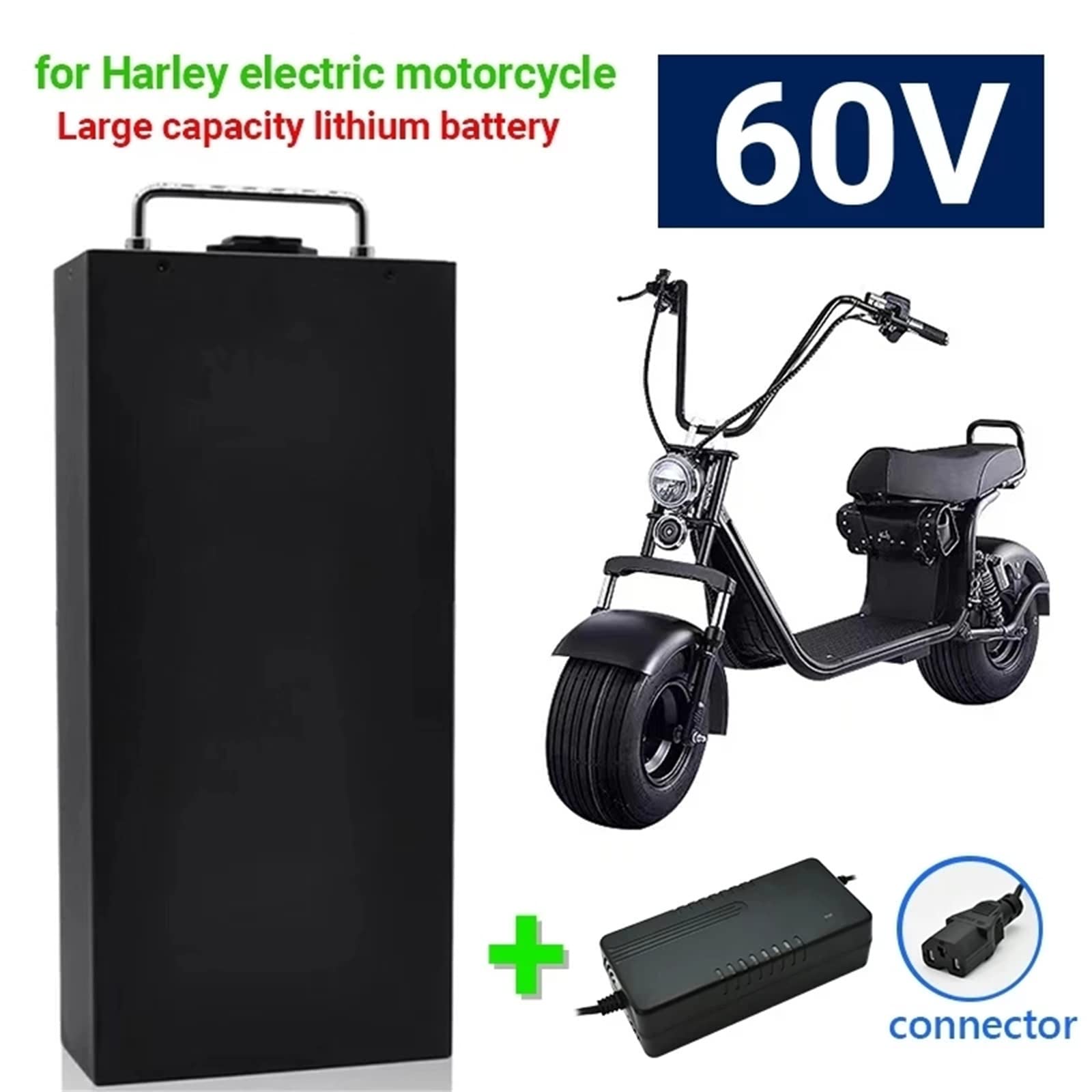 Batterie Lithium-ion 60V 20Ah Pour Vélo/scooter électrique - Avec BMS Et Chargeur 67.2V 2A - Dimensions 298x48x68 Mm
