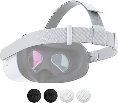 VR Headset Strap for Quest 2,Strap for Oculus Quest with Ergonomic Comfort | Replace Head Strap for Meta Quest 2, VR Accessories with 2 Pair Thumb Grip Caps, Compatible with Oculus/Meta Quest 2