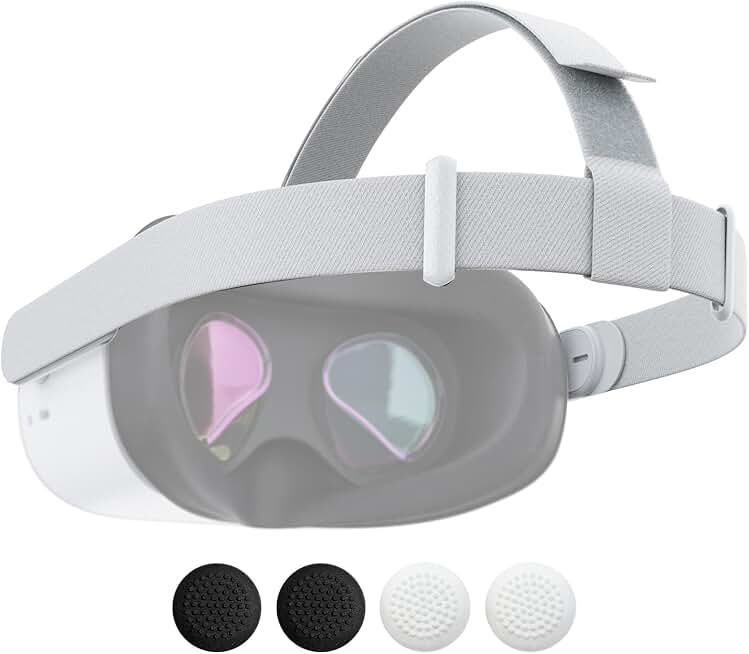 VR Headset Strap, Original Head Strap for Oculus Quest 2 with Ergonomic Comfort, Replace Head Strap for Meta Quest 2, VR Accessories with 2 Pair Thumb Grip Caps, Compatible with Oculus/Meta Quest 2