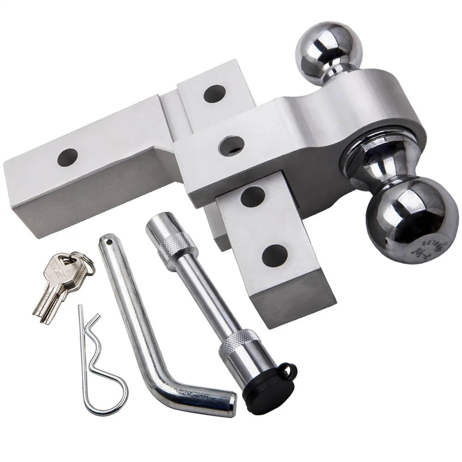 hak holowniczy 6'' Regulowany hak holowniczy 2" Odbiornik Podwójna kula Przyczepa 2" i 2-5/16'' 5000 funtów Do samochodu podróżnego adapter do przyczepki